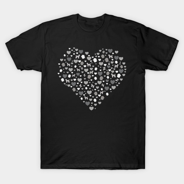 Poodle Love Hearts Standard Poodle Valentine's Day Gift T-Shirt by DoggyStyles